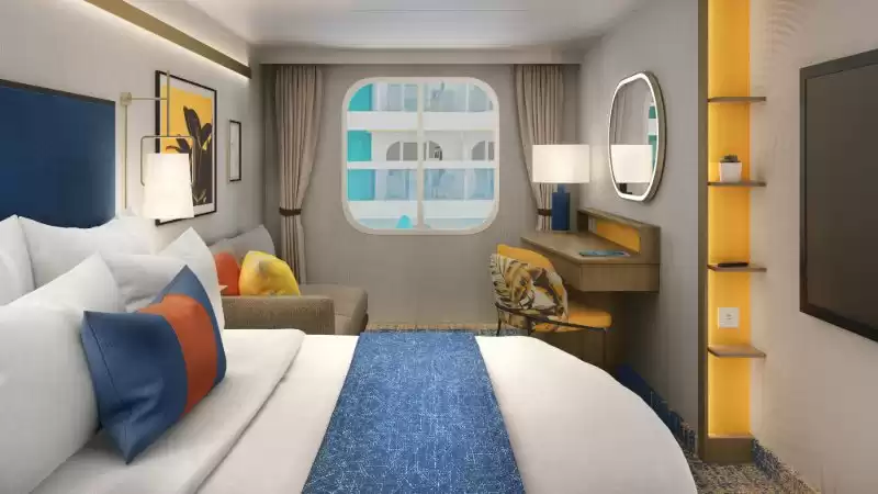 Cabina familiar interior con vistas al Surfside