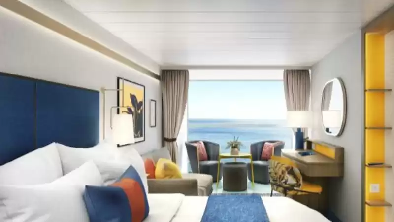 Cabina espaciosa Infinite con balcón y vista al mar